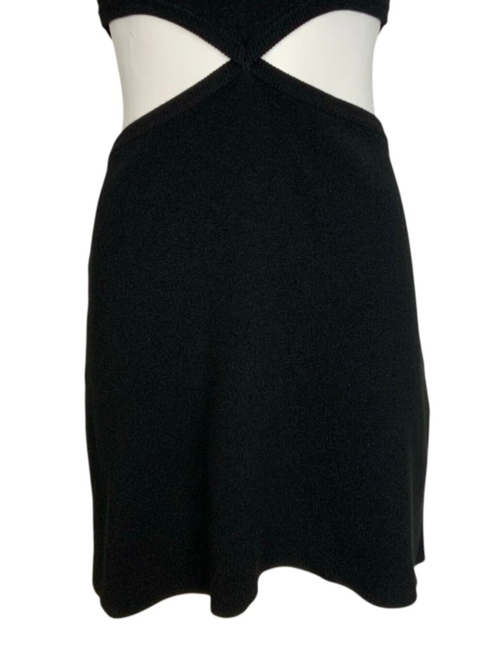 Maje Open Waist Mesh Dress 40 US L Noir Metallic Cutout - Picture 11 of 15